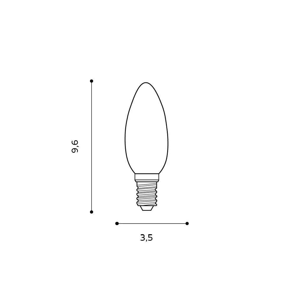 AZZARDO LAMPA LED E14 DIMM 2700K 5W CANDLE WH