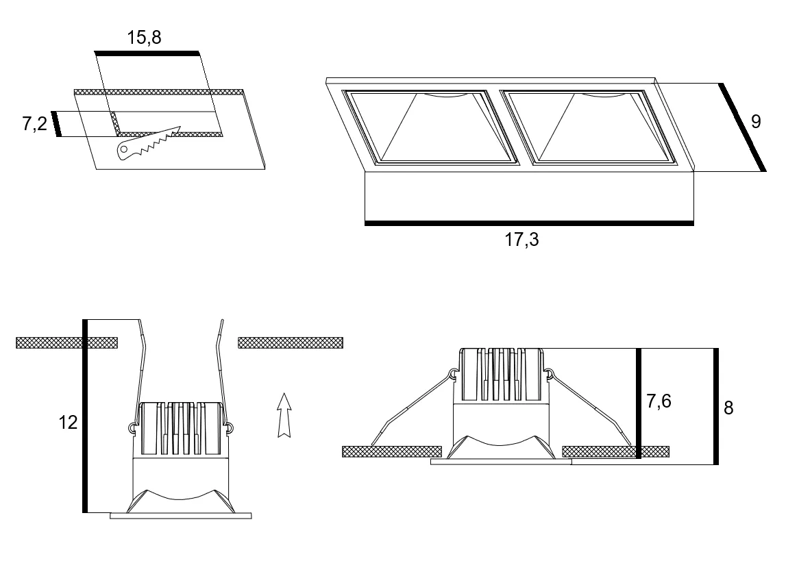 OKOS 2 20W CCT SWITCH BK