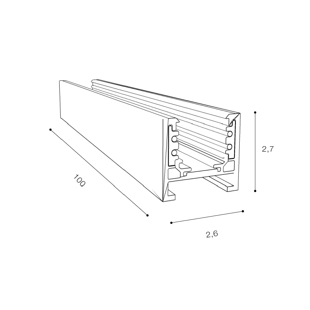 ALFA TRACK MAGNETIC27 1m + 2x END CAP WH